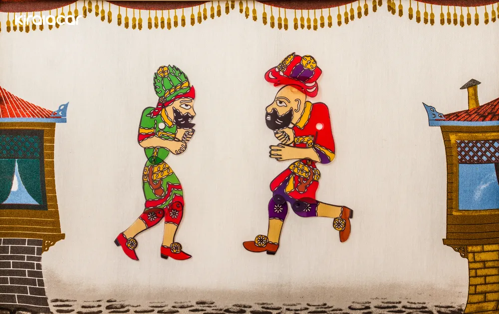 Karagöz ve Hacivat geleneksel Türk gölge oyunu görseli